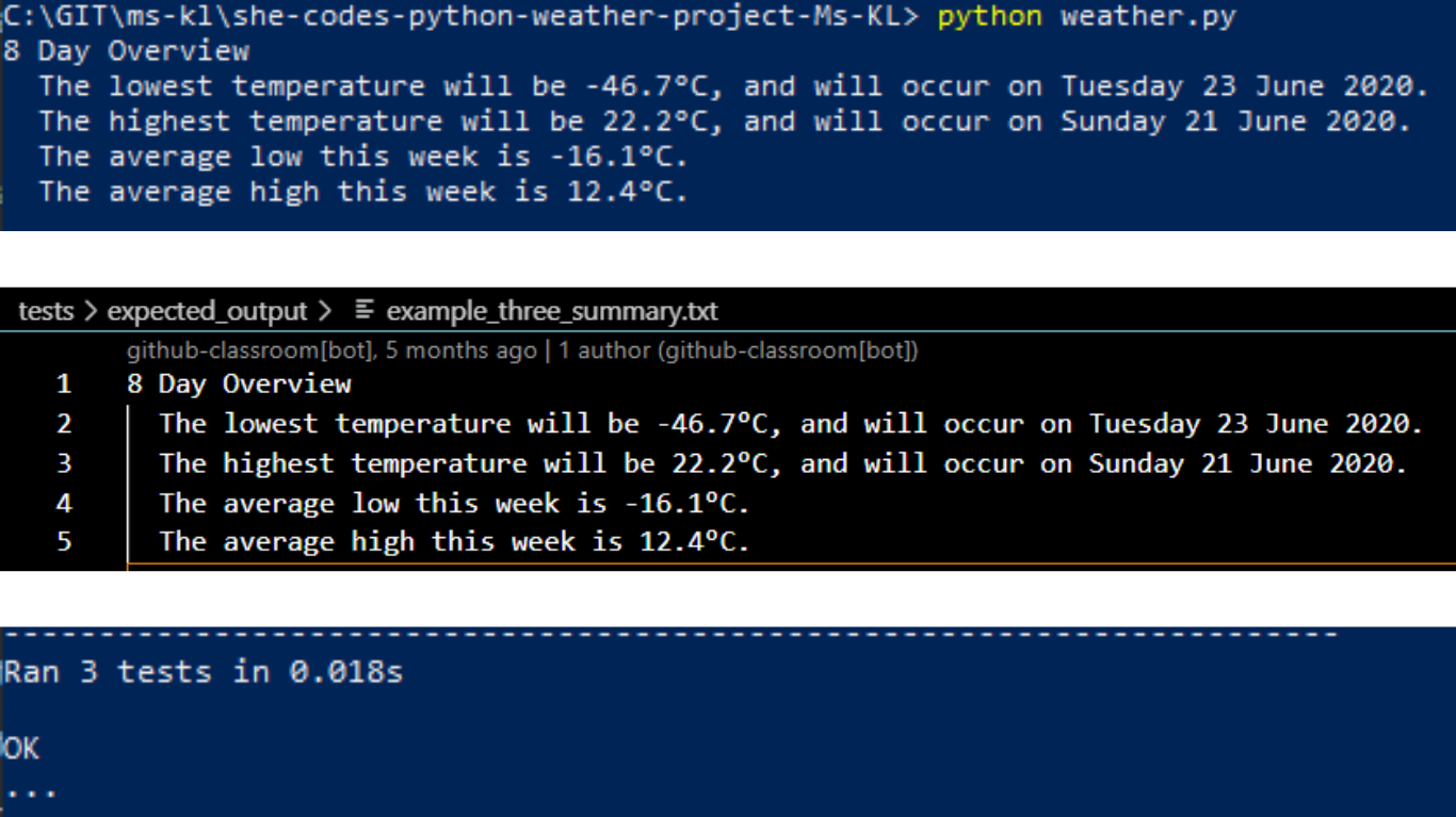 Project Weather Data Unit Testing Image