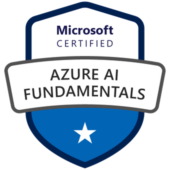 Microsoft Certification badge for Azure AI Fundamentals